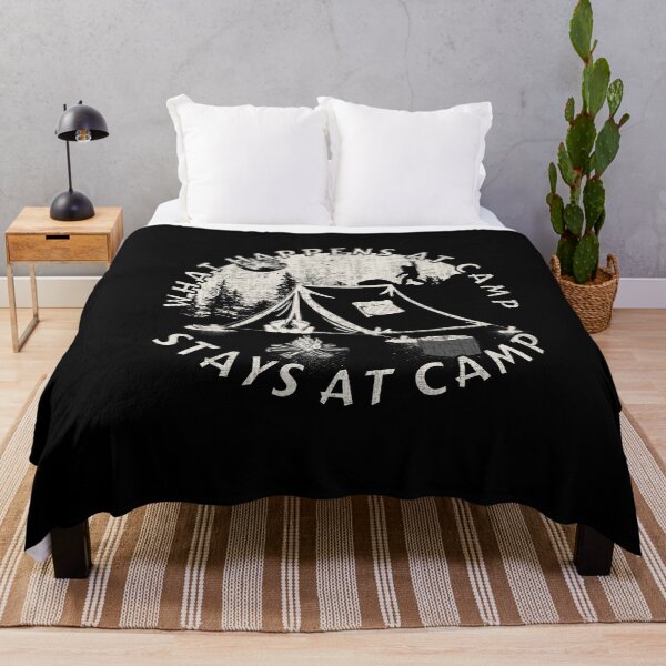 Item preview, What happens at camp stays at camp – Funny camping quote  designed and sold by yococo.