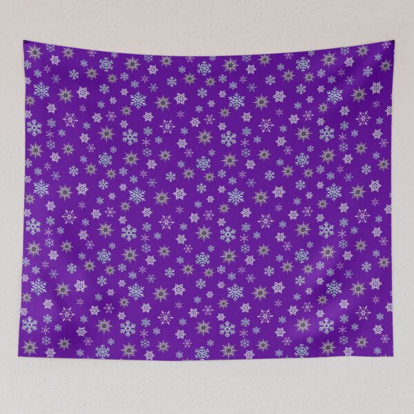 Item preview, Snowflakes on purple background, regular grid design. Small flakes. designed and sold by imyournightmare.