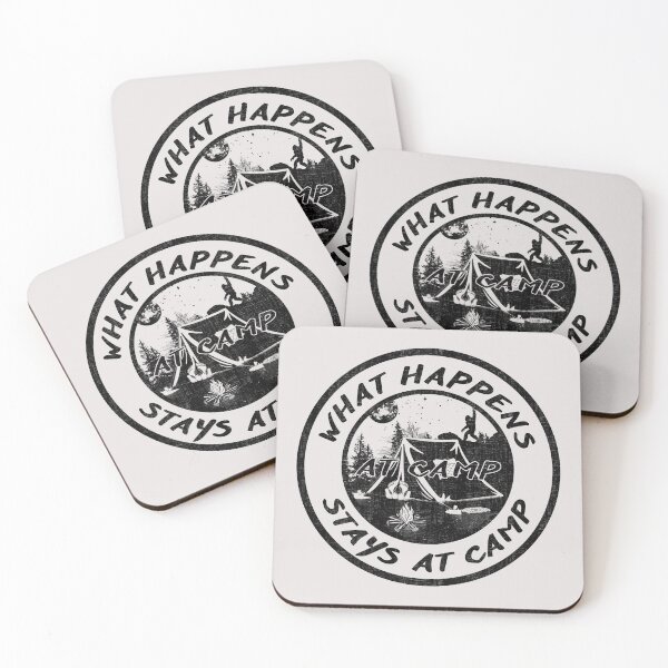 Item preview, What happens at camp stays at camp – Funny camping quote  designed and sold by yococo.