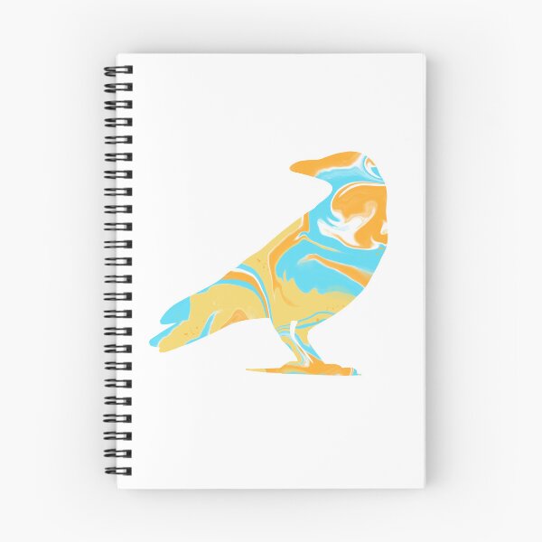 Item preview, Colorful marbled crow — aqua, yellow, orange bird designed and sold by thephoenixsoul.