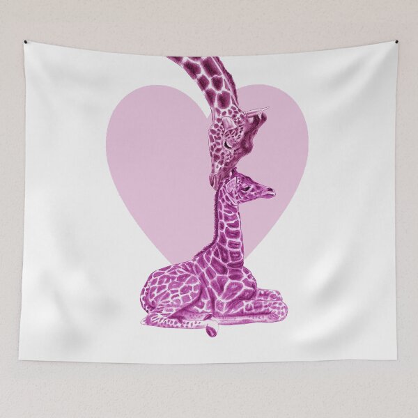 Aperçu de l'œuvre Tendresse - version colorisée violet-rose avec fond coeur créée et vendue par SylvieG18.