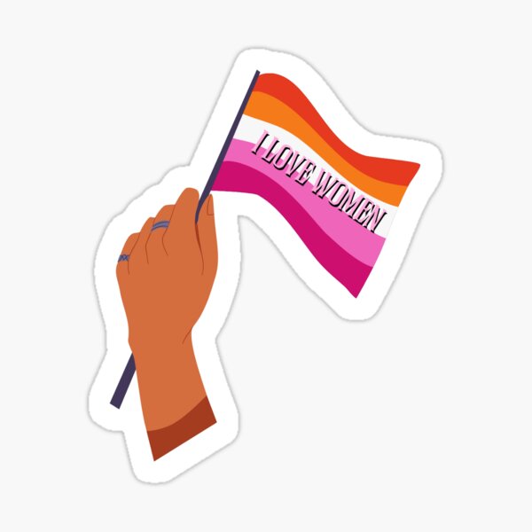 LGBTQIA+ Pride I Love Women Lesbian Flag Sticker