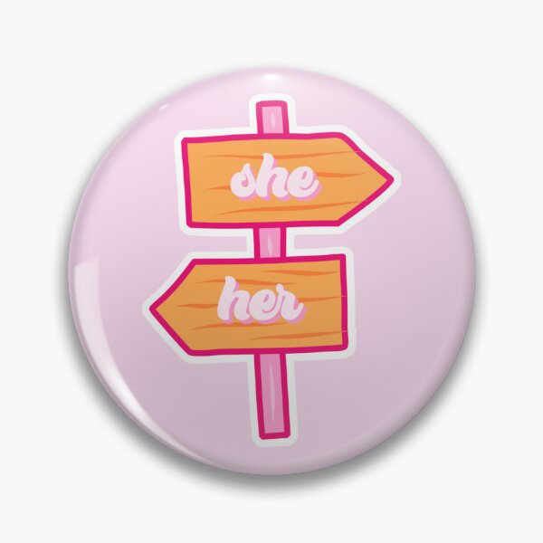Item preview, LGBTQIA+ Pride She/Her Pronouns Arrow Sign designed and sold by socialbylindsay.