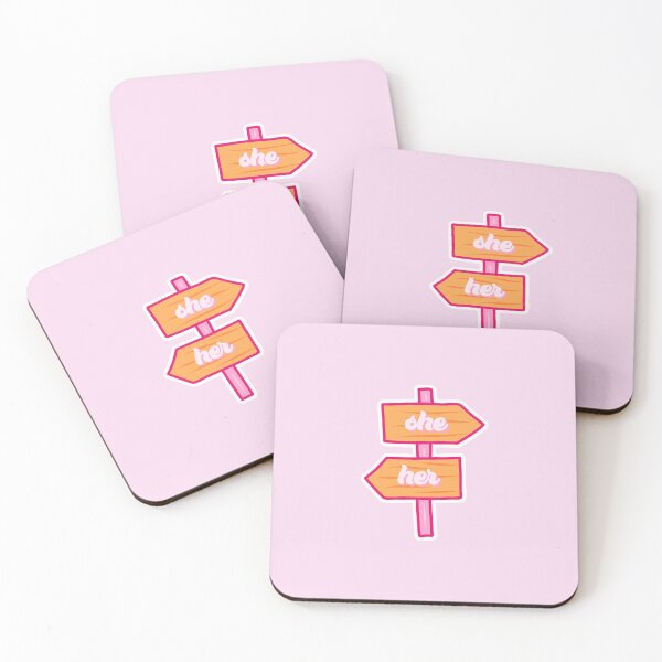 Item preview, LGBTQIA+ Pride She/Her Pronouns Arrow Sign designed and sold by socialbylindsay.