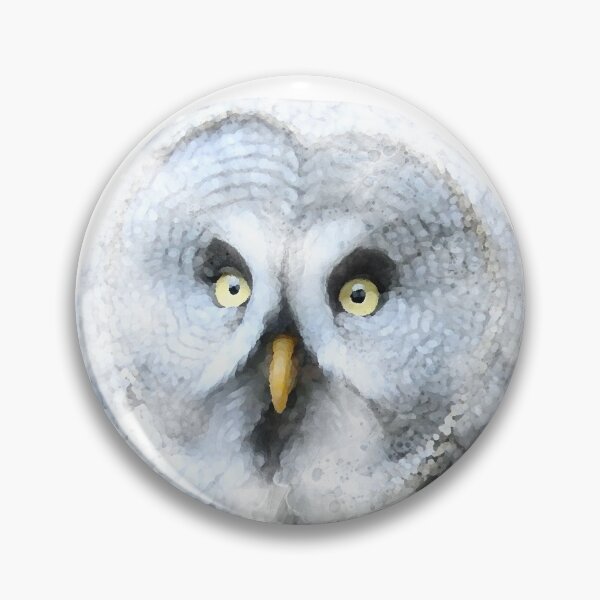 Item preview, Great Grey Owl Watercolour Artwork – Sticker Edition  designed and sold by Typeglyphs.