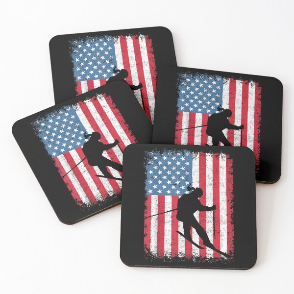 Item preview, American Flag Skiing USA Flag designed and sold by MallieWelch.