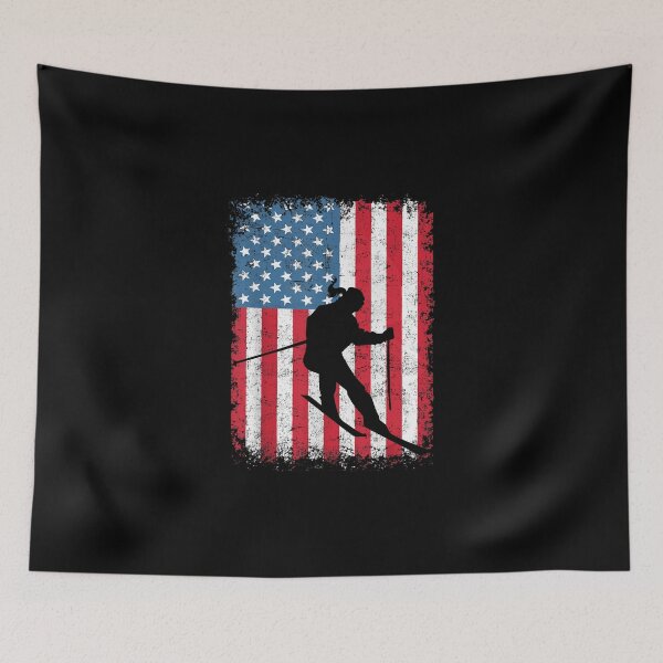 Item preview, American Flag Skiing USA Flag designed and sold by MallieWelch.
