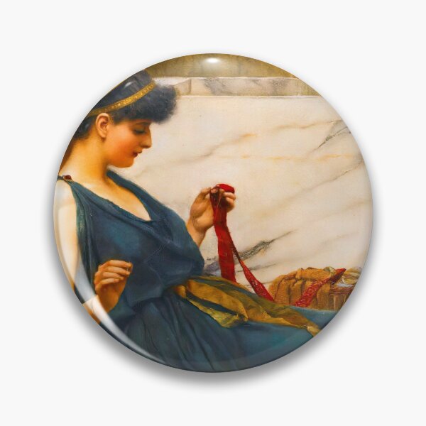 Item preview, The Tigerskin (Sewing Girl), jw godward  "Girl with a beautiful transparent Summer purple Dress" John William Godward designed and sold by TeeARTHY.