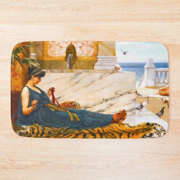 Item preview, The Tigerskin (Sewing Girl), jw godward  "Girl with a beautiful transparent Summer purple Dress" John William Godward designed and sold by TeeARTHY.