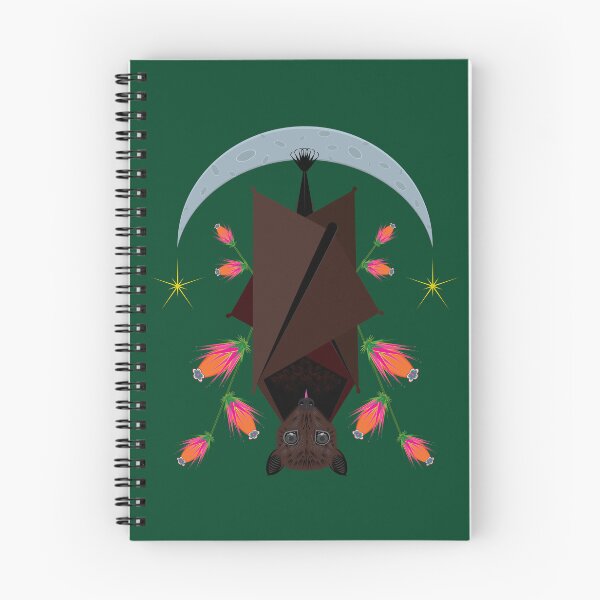 Item preview, Malayan Flying Fox With Moon and Stars - Dark Green designed and sold by Elisa Yinh Creative.
