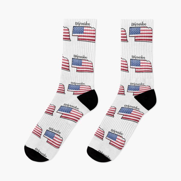 Item preview, Nebraska State Outline with Patriotic USA American Flag designed and sold by Gsallicat.