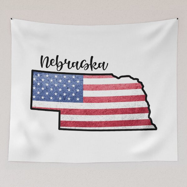 Item preview, Nebraska State Outline with Patriotic USA American Flag designed and sold by Gsallicat.