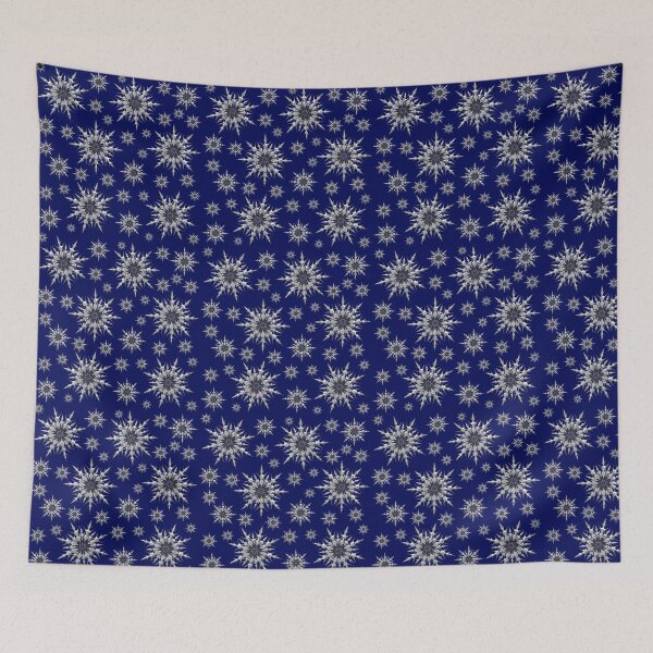 Item preview, Small silver snowflakes on navy blue background. designed and sold by imyournightmare.