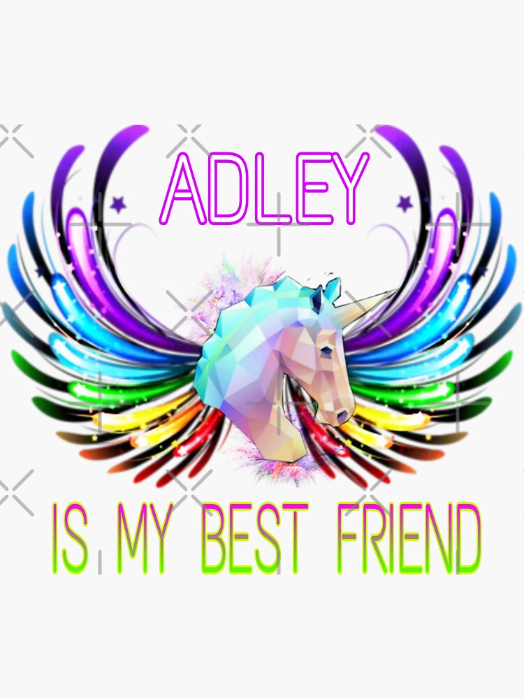 "Adley is my best friend unicorn " Sticker for Sale by SandeepGombra