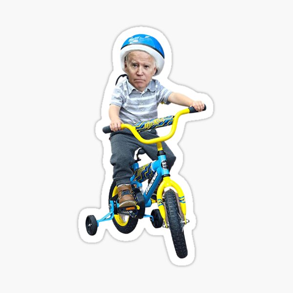 "Baby Joe Biden On Tricycle meme " Sticker for Sale by CliffordCasey Redbubble