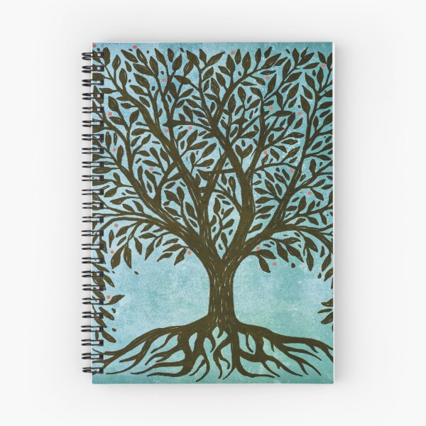 Item preview, Tree Of Life Woodcut In Blue designed and sold by BunnyThePainter.