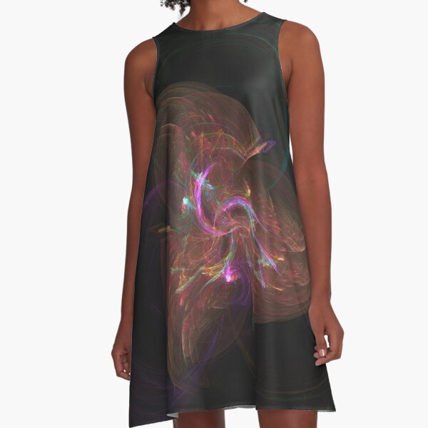 Lazy CMY Bubbles | Fractal Art A-Line Dress