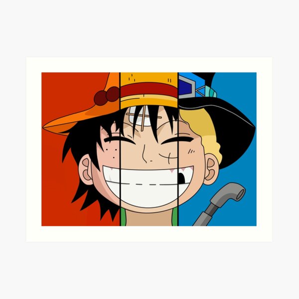 One Piece the Three Brother's Hat Ace Sabo Luffy in Transparent Black and  White Sticker for Sale by Animangapoi