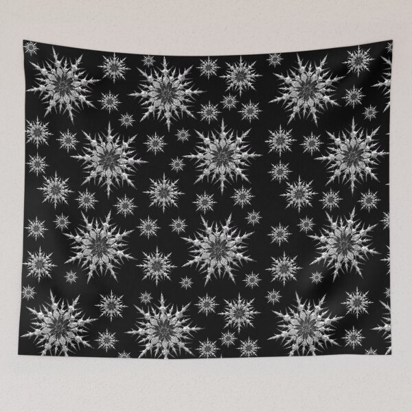 Item preview, Silver snowflakes on navy black background. designed and sold by imyournightmare.