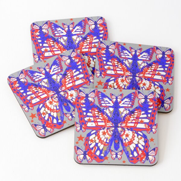 Item preview, RED, WHITE, BLUE AMERICANA JULY 4 TH BUTTERFLY STARS ART designed and sold by sharlesart.