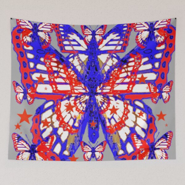 Item preview, RED, WHITE, BLUE AMERICANA JULY 4 TH BUTTERFLY STARS ART designed and sold by sharlesart.