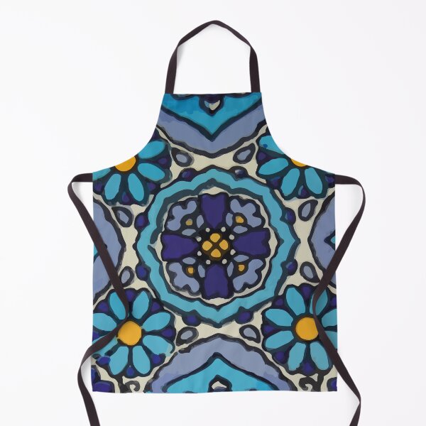 Item preview, Baroque bouquet blue floral pattern talavera tile designed and sold by T-Mex.