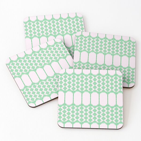 Item preview, Green Square Design in Fabric Seamless Patten designed and sold by MyMemoriesArts.