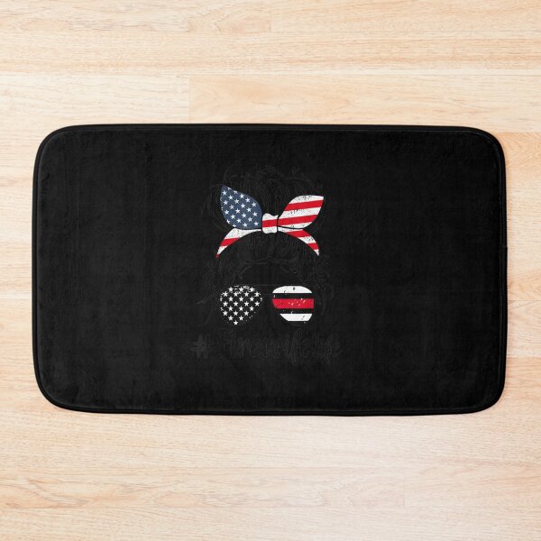 Item preview, FIRE WIFE LIFE FIREFIGHTER WIFE 4TH OF JULY MESSY BUN designed and sold by sobriowslen.