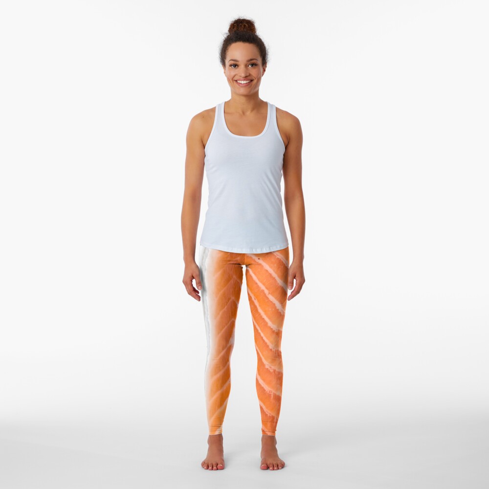 raw salmon fillet Leggings