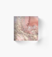 Rose Gold Marble Acrylic Block