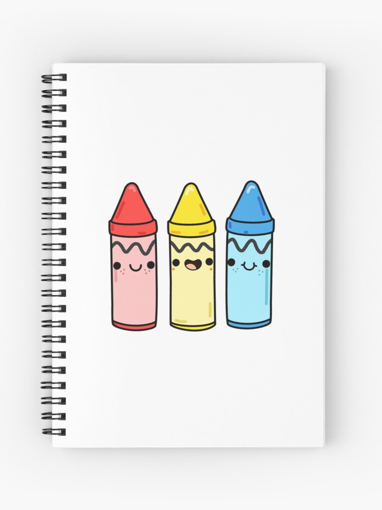 Cahier à spirale for Sale avec l'œuvre « Crayons de couleur Kawaii