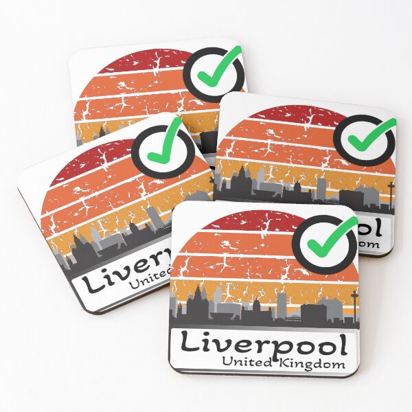 Item preview, Great Brittain Liverpool Skyline silhouette vintage designed and sold by WhereIsTravis.