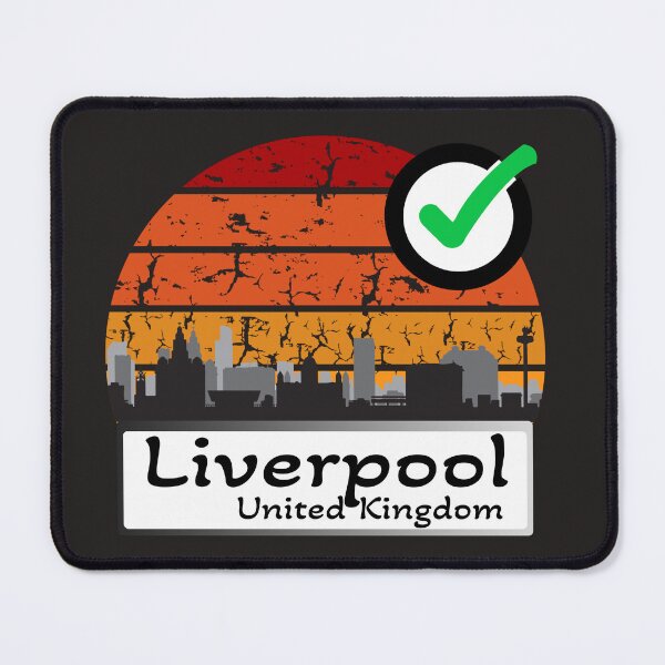 Item preview, Great Brittain Liverpool Skyline silhouette vintage designed and sold by WhereIsTravis.