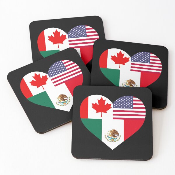 Item preview, Canada USA Mexico love heart designed and sold by Rustic Valley Studio.