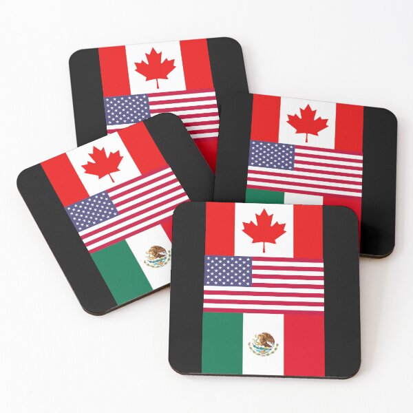 Item preview, Canada USA Mexico flag designed and sold by Rustic Valley Studio.
