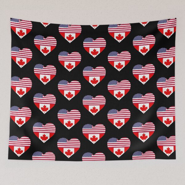 Item preview, Canada USA Flag designed and sold by Rustic Valley Studio.