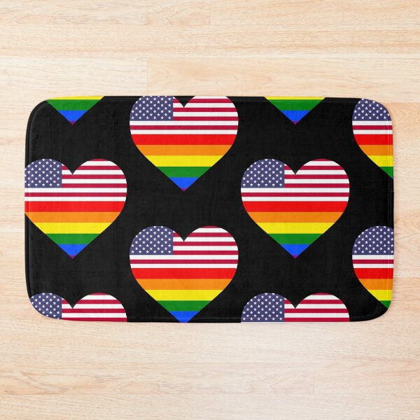 Item preview, Gay LGBQT Pride Rainbow USA American Flag Heart designed and sold by Rustic Valley Studio.
