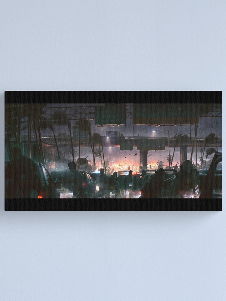 Aperçu 1 sur 3. Impression sur toile avec l'œuvre The Fire Monsoon créée et vendue par Jouandeau.