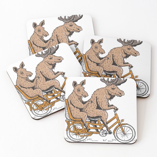 Item preview, MOOSE AND IT'S CALF RIDING BICYCLE designed and sold by AdyKurniawan.