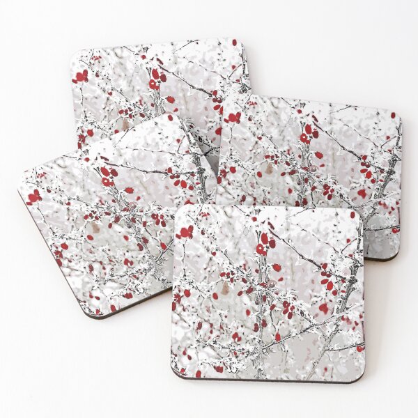 Item preview, Winter Landscape, red berries in the snow, Сolor print designed and sold by artdragongift 15.