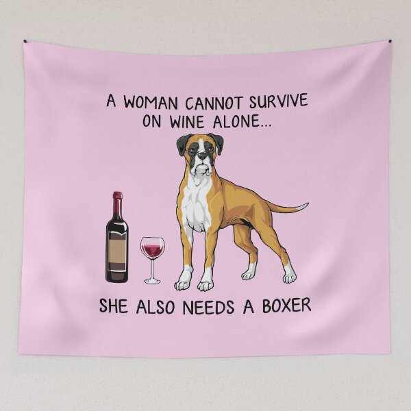 Item preview, Boxer and wine Funny gift for dog mom designed and sold by TeeDoozy.