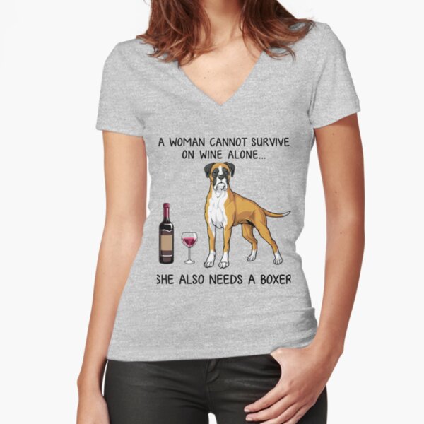 Item preview, Boxer and wine Funny gift for dog mom designed and sold by TeeDoozy.