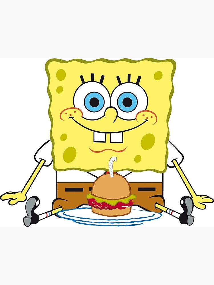 Spongebob Squarepants Eats Burgers Poster For Sale By Aliawed544 Redbubble