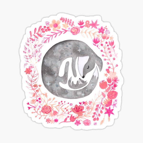 Little Luna Fox (Grey) - By Merrin Dorothy Sticker