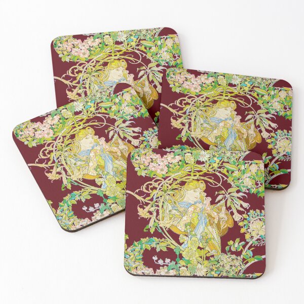 Item preview,  Art Nouveau Woman with Daisy by Alphonse Maria Mucha designed and sold by Tamas Das.