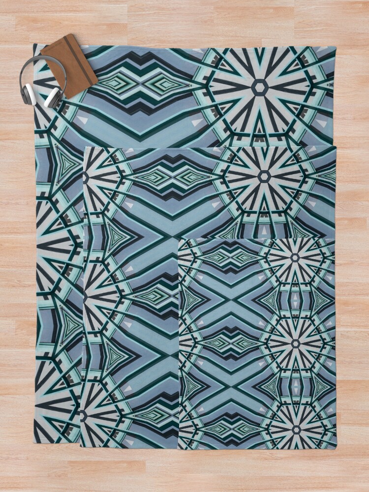 Alternate view of Architecture kaleidoscope light blue Throw Blanket