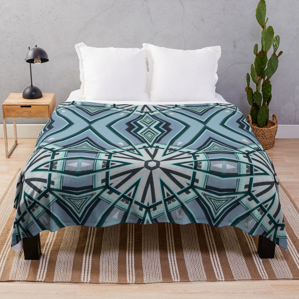 Architecture kaleidoscope light blue Throw Blanket