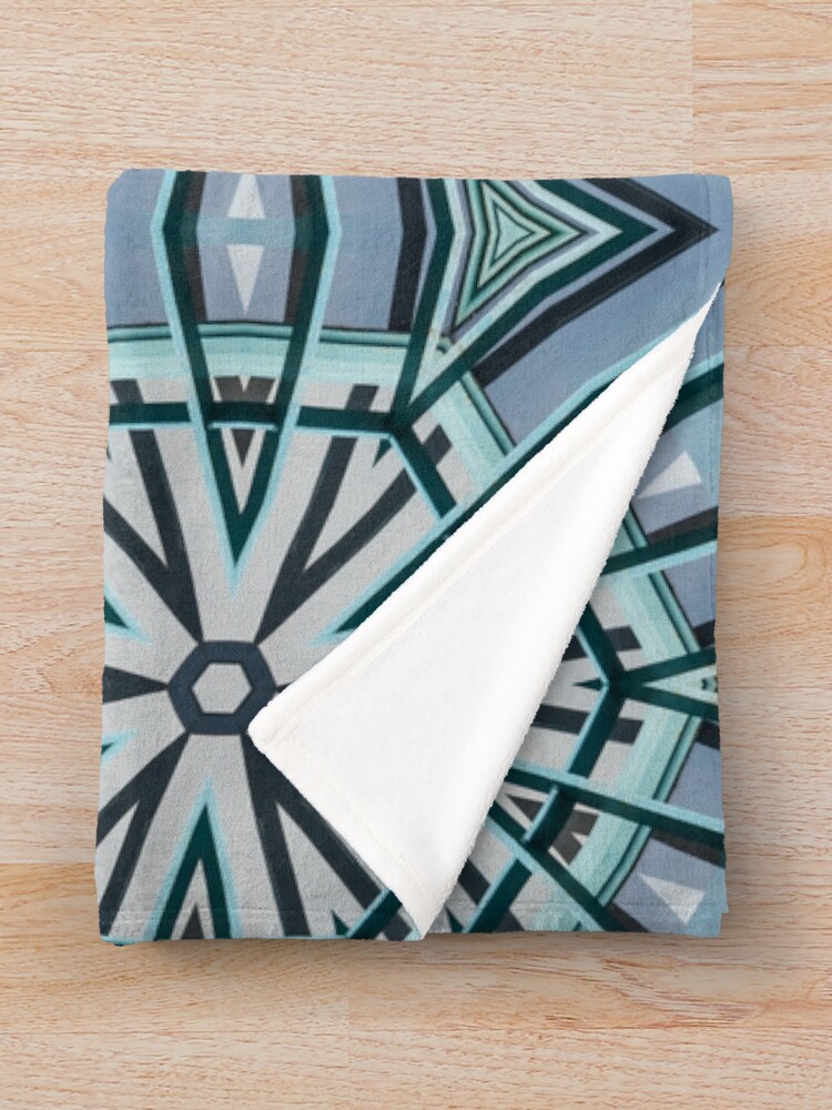 Alternate view of Architecture kaleidoscope light blue Throw Blanket