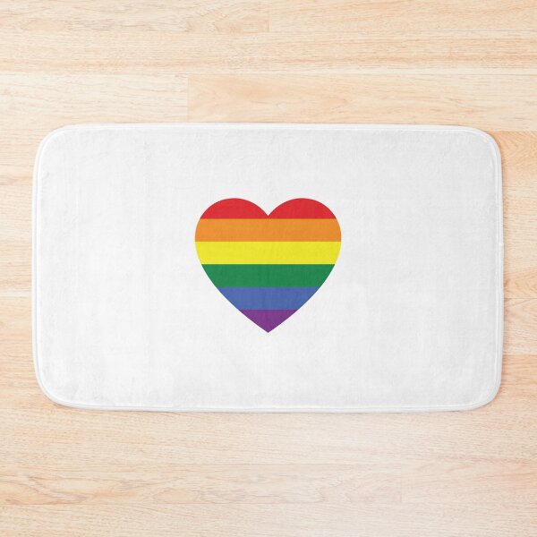 Item preview, 'Rainbow Heart' (White) designed and sold by The Button Gal.