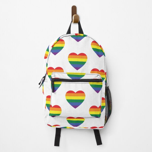 Item preview, 'Rainbow Heart' (White) designed and sold by The Button Gal.